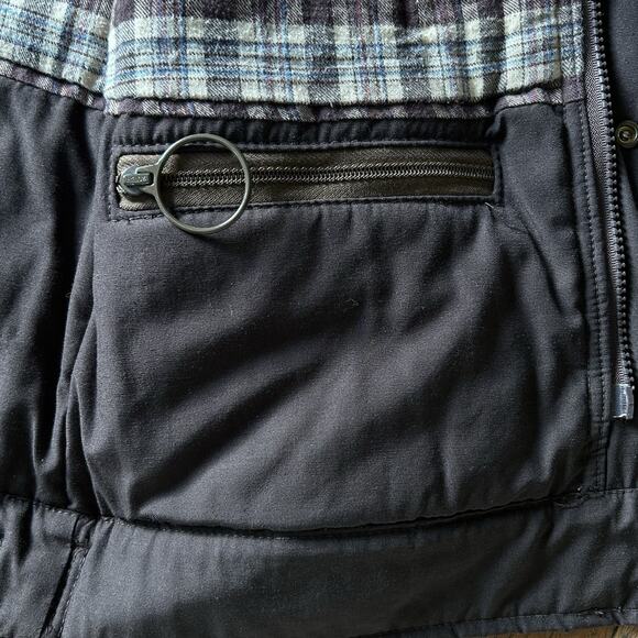 Vintage Woolrich Chore Vest Mens Small Brown Plaid Lining Corduroy Collar 70s - Picture 10 of 12